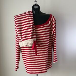 Torrid Red and Cream Striped Pajama Set